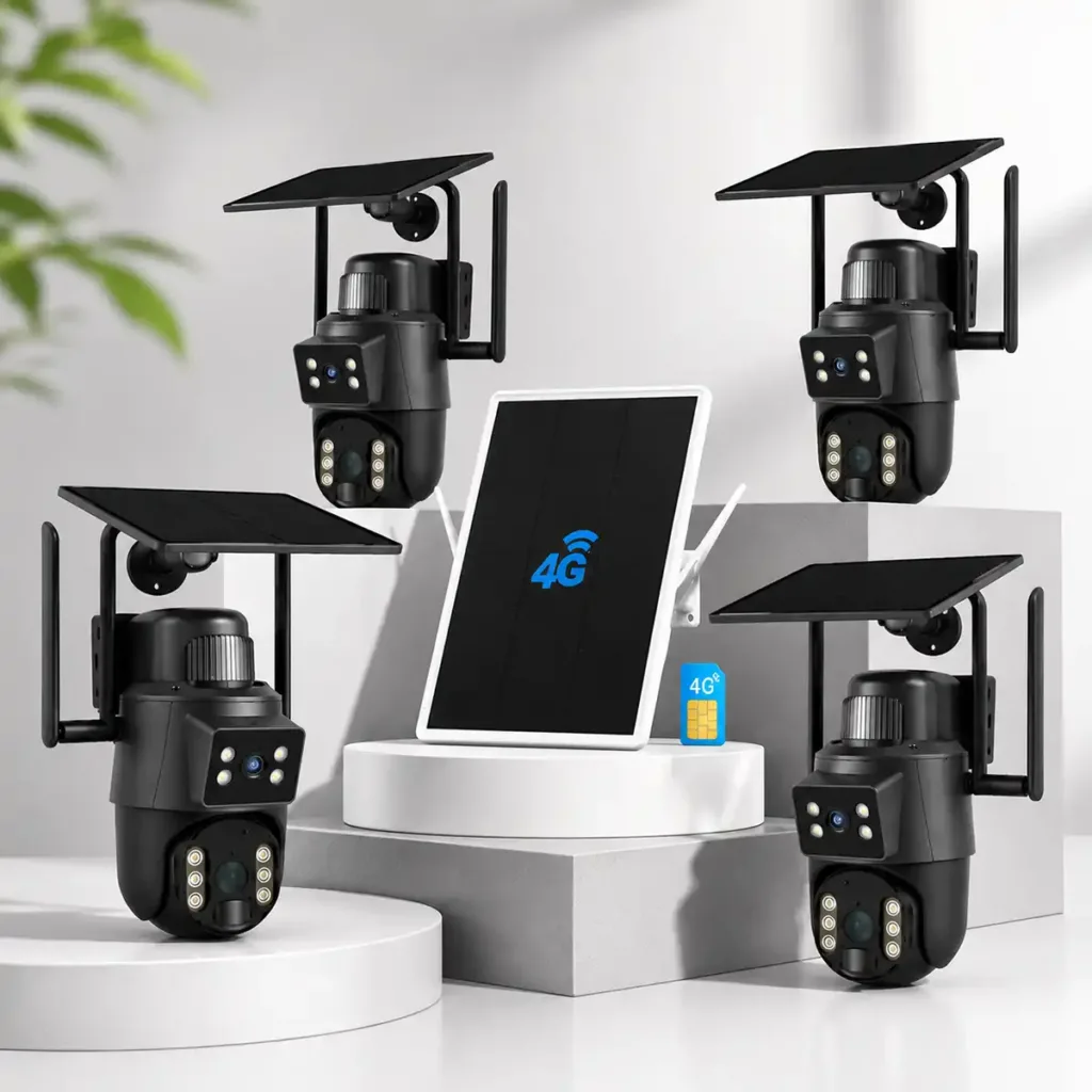 4хRobiCam S4 DualView Solar WiFi 6MP + 4G LTE Solar Router RobiCam