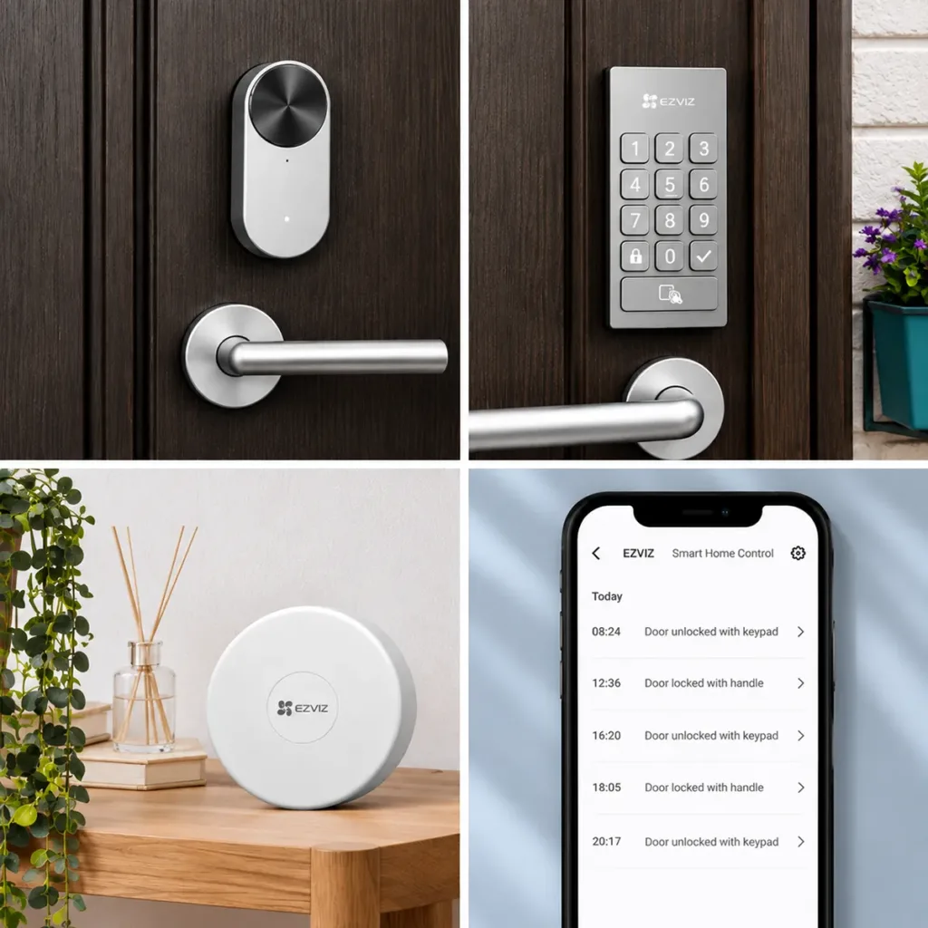 EZVIZ DL01 Pro Kit – Okoszár készlet billentyűzettel és A3-R200 Wi-Fi/ZigBee Hub-bal