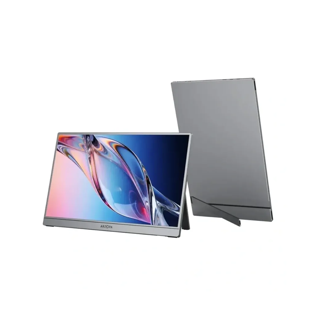 ARZOPA Z1C 16.1″ – hordozható Full HD IPS monitor USB-C, HDMI, HDR10 csatlakozóval és beépített állvánnyal – Szürke
