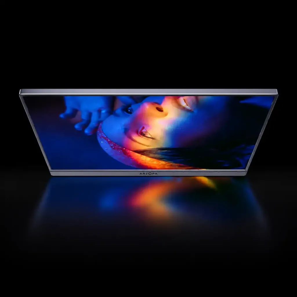 ARZOPA Z1C 16.1″ – hordozható Full HD IPS monitor USB-C, HDMI, HDR10 csatlakozóval és beépített állvánnyal – Szürke