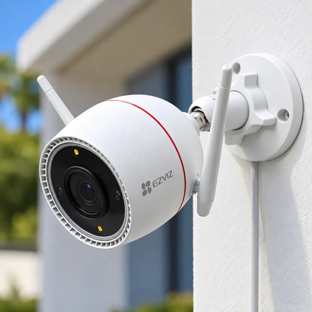 EZVIZ H3c 5MP Wi-Fi kültéri IP kamera mesterséges intelligenciával, éjjellátó funkcióval, kétirányú hanggal és IP67 védettséggel