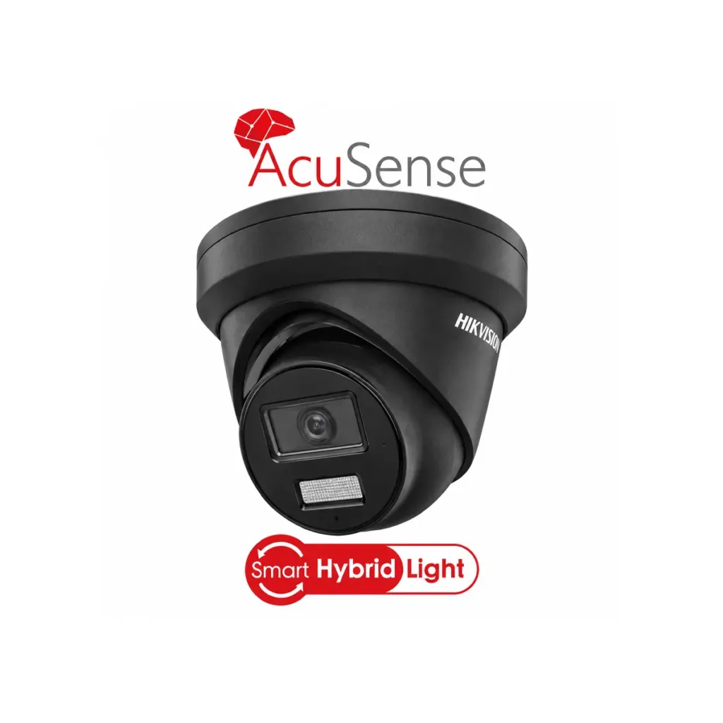 Hikvision DS-2CD2343G2-LI2U-BLACK 4MP IP PoE kamera AcuSense funkcióval, intelligens hibrid lámpával, dupla mikrofonnal és IP67 védettséggel