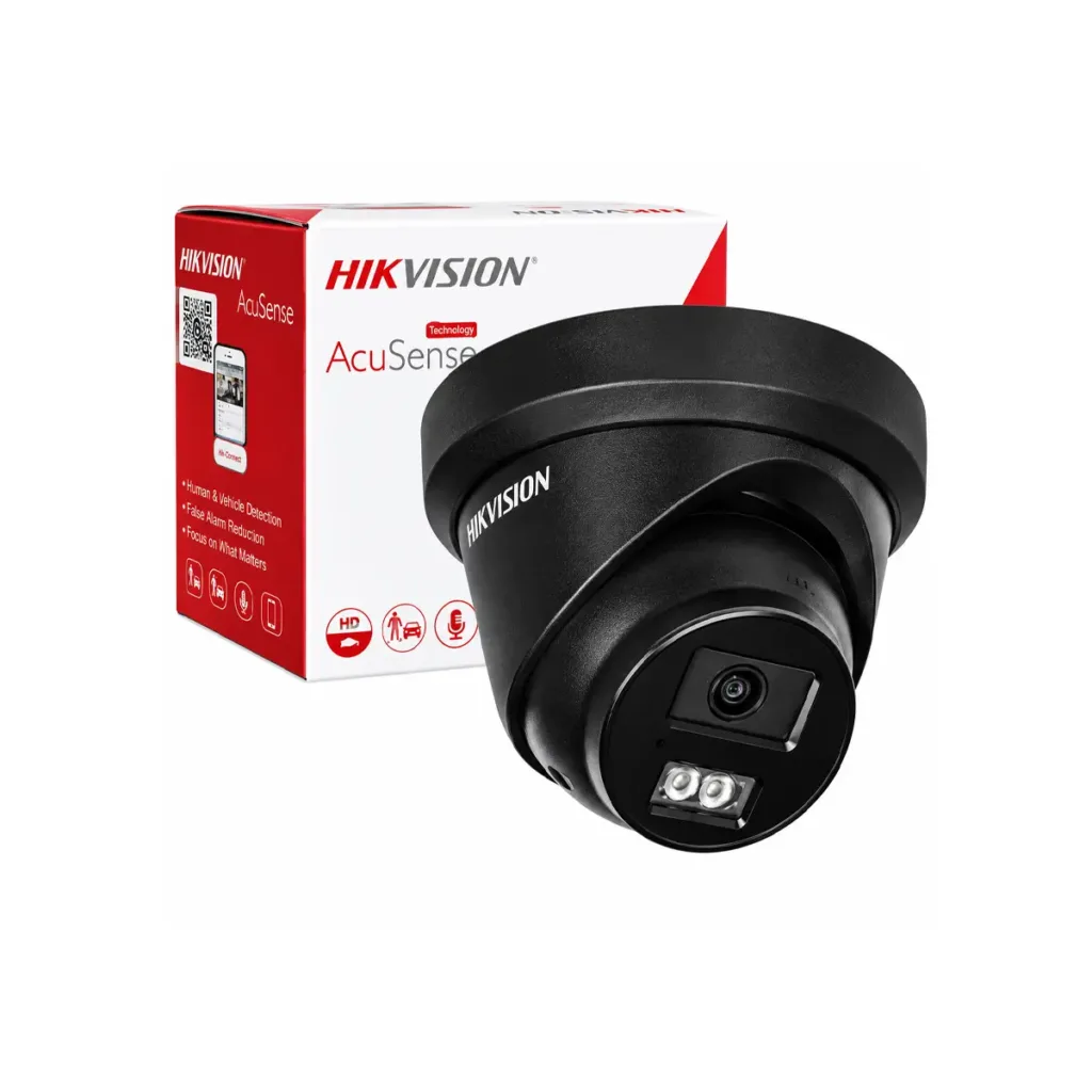 Hikvision DS-2CD2383G2-LI2U FEKETE 8MP 4K IP PoE kamera AcuSense funkcióval, intelligens hibrid lámpával és dupla mikrofonnal, 2,8 mm