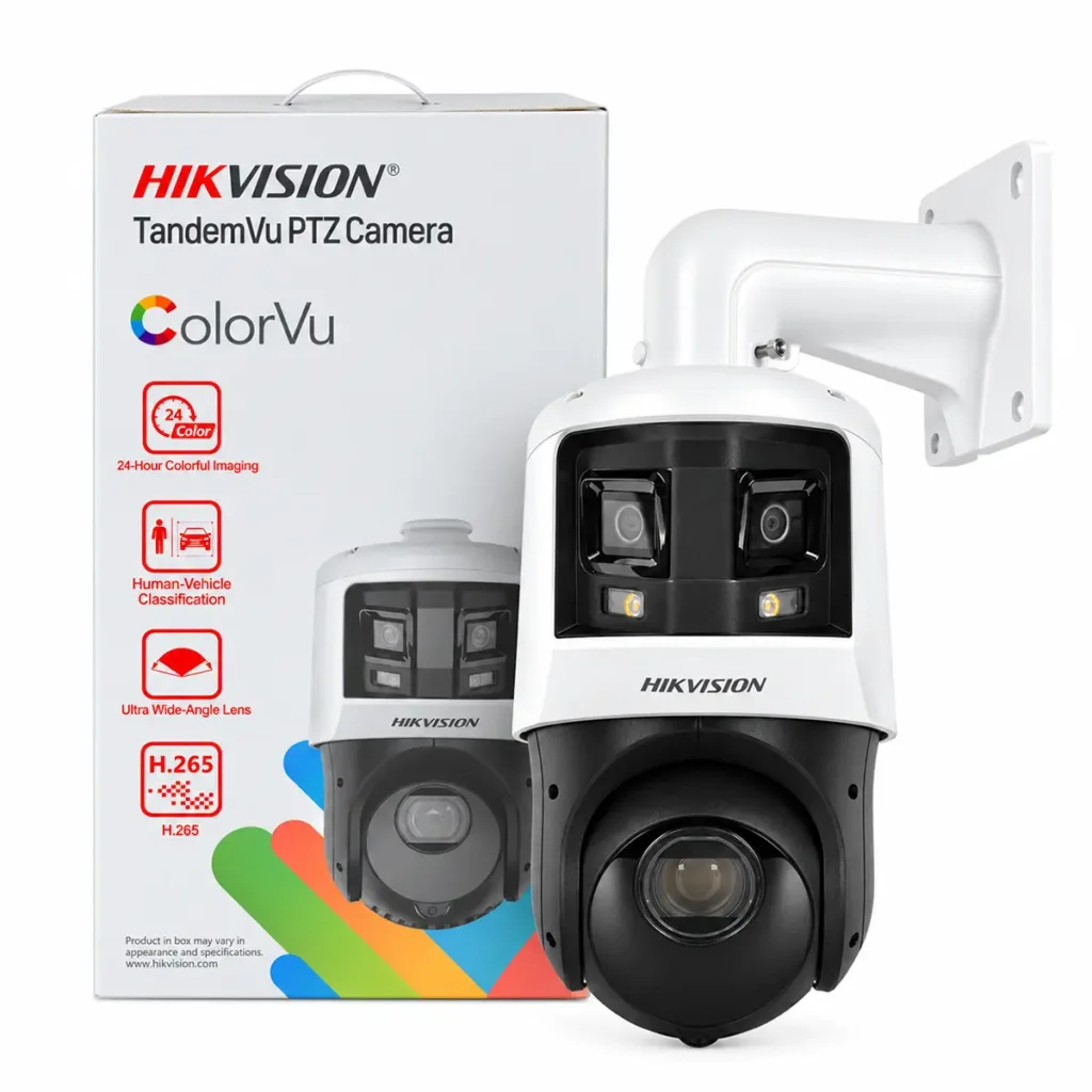 Hikvision DS-2SE4C425MWG-E/26 – Professzionális dupla IP PTZ kamera TandemVu 10MP (6MP+4MP), 25x optikai zoom, ColorVu, DarkFighter, AcuSense AI, 180° panoráma, éjjellátó látás akár 100 m-ig, PoE+, IP66