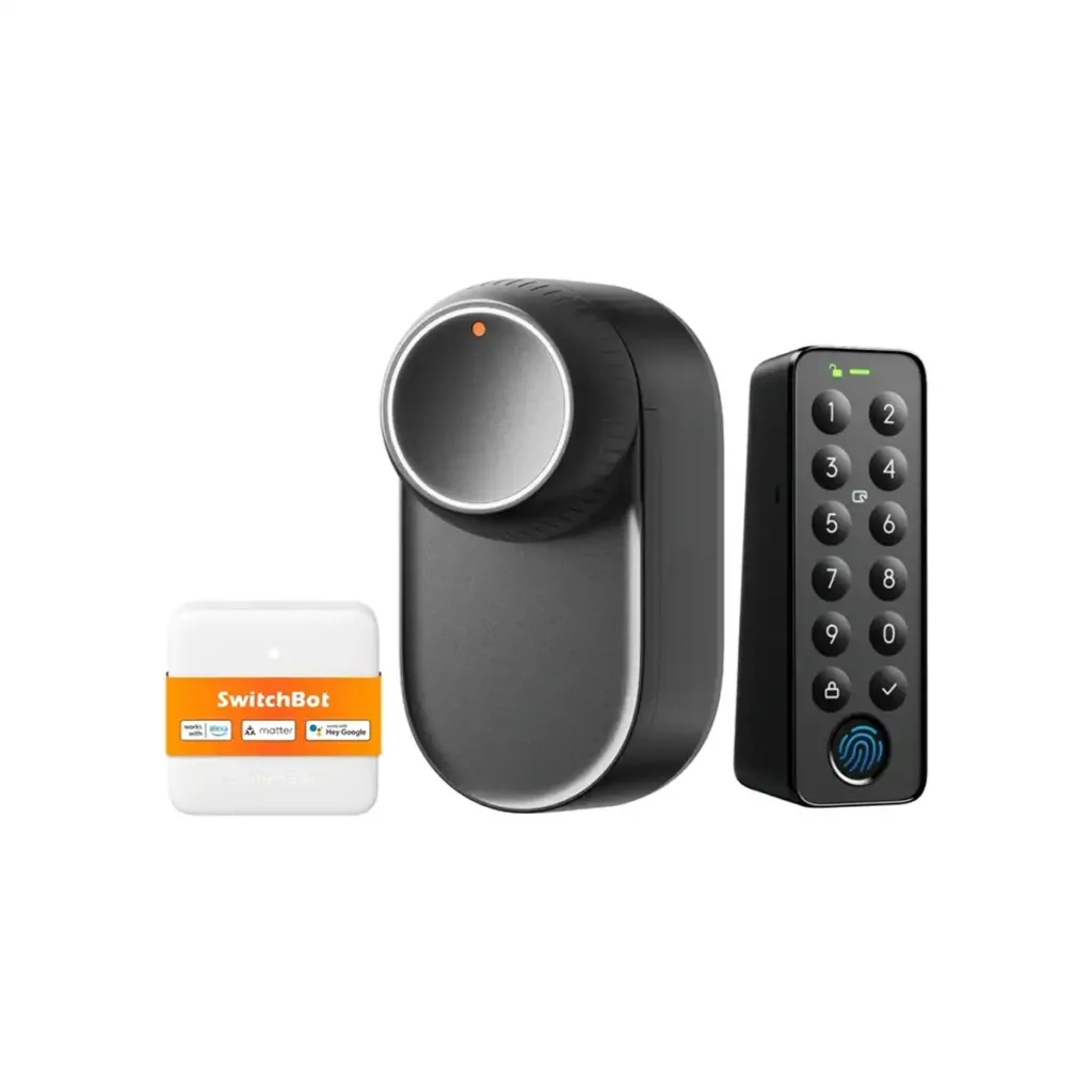 SwitchBot Lock Ultra Touch Combo EU – 3 az 1-ben okoszár ujjlenyomat-olvasóval, billentyűzetes érintőképernyővel és Hub Mini Matterrel