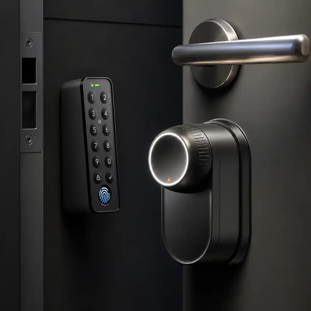 SwitchBot Lock Ultra Touch Combo EU – 3 az 1-ben okoszár ujjlenyomat-olvasóval, billentyűzetes érintőképernyővel és Hub Mini Matterrel