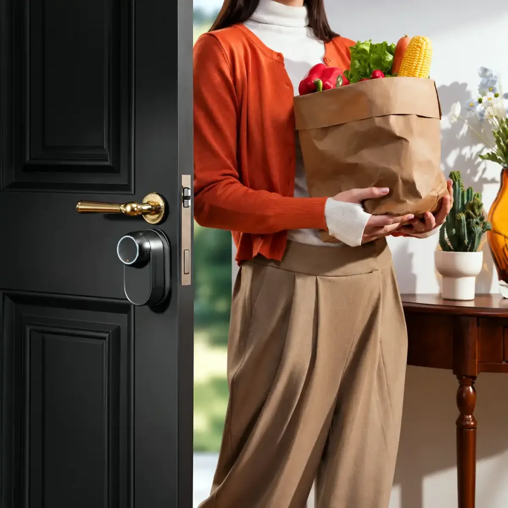 SwitchBot Lock Ultra Touch Combo EU – 3 az 1-ben okoszár ujjlenyomat-olvasóval, billentyűzetes érintőképernyővel és Hub Mini Matterrel