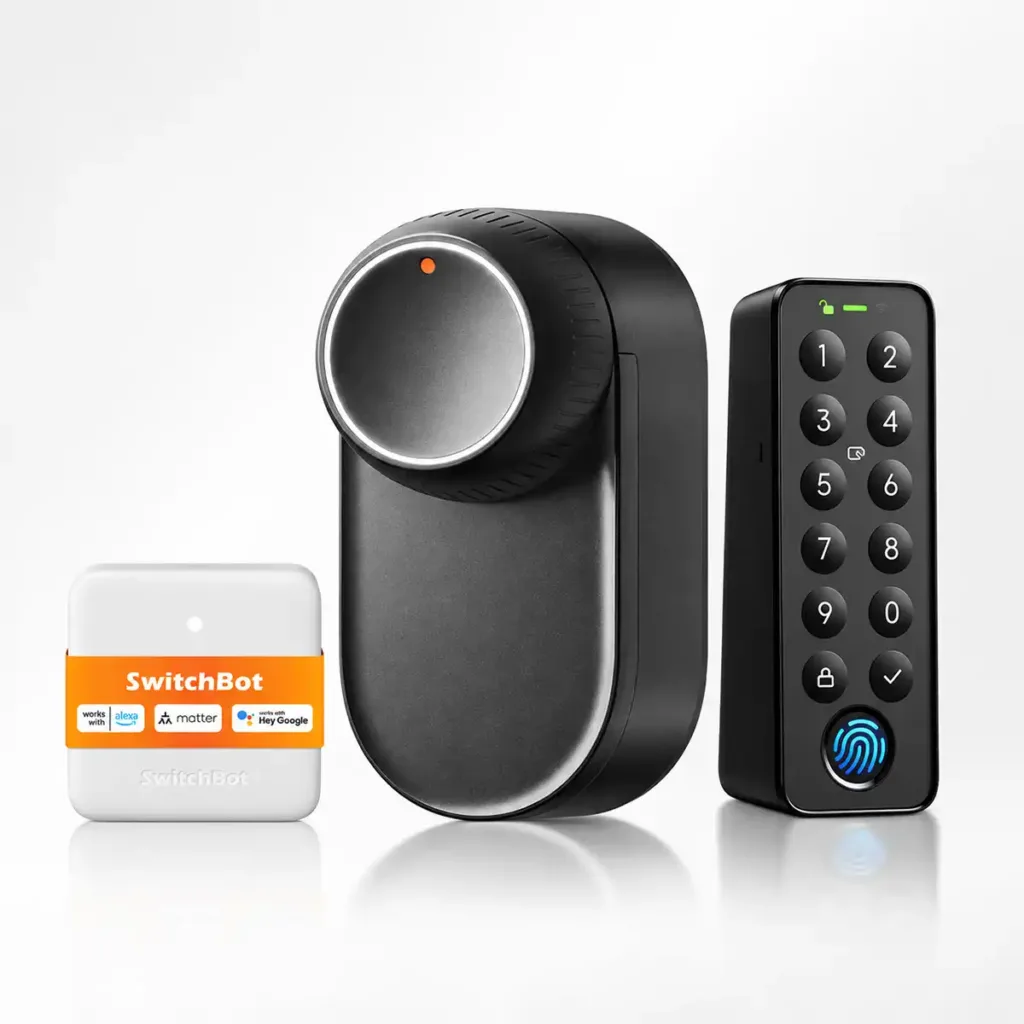 SwitchBot Lock Ultra Touch Combo EU – 3 az 1-ben okoszár ujjlenyomat-olvasóval, billentyűzetes érintőképernyővel és Hub Mini Matterrel